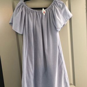 Blue white striped dress